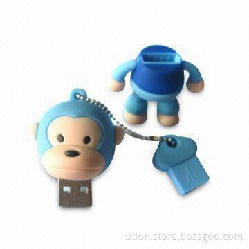 Rubber USB Flash Drive with Up to 64GB Capacities, Supports Microsoft Windows XP/Mac